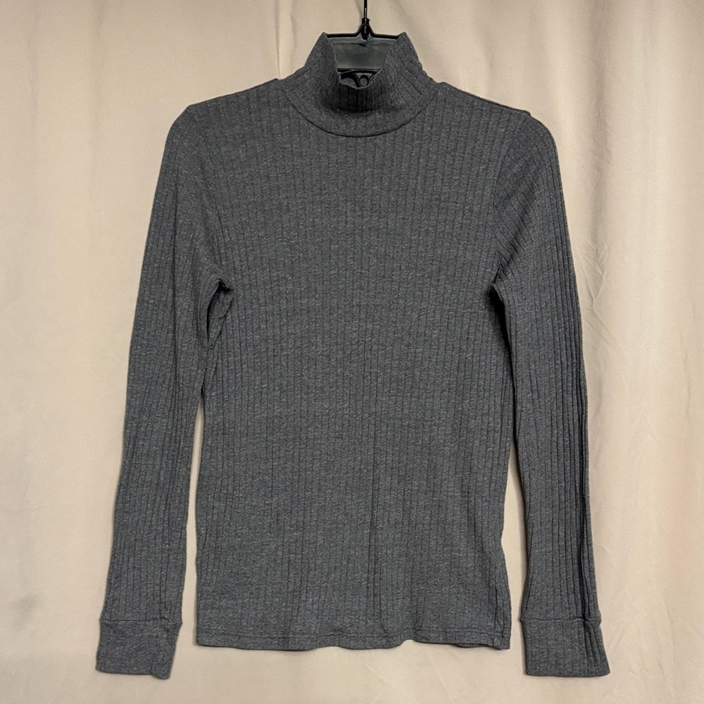 Baldwin  Ribbed Mock Neck Sweater, Size M, Color Gray